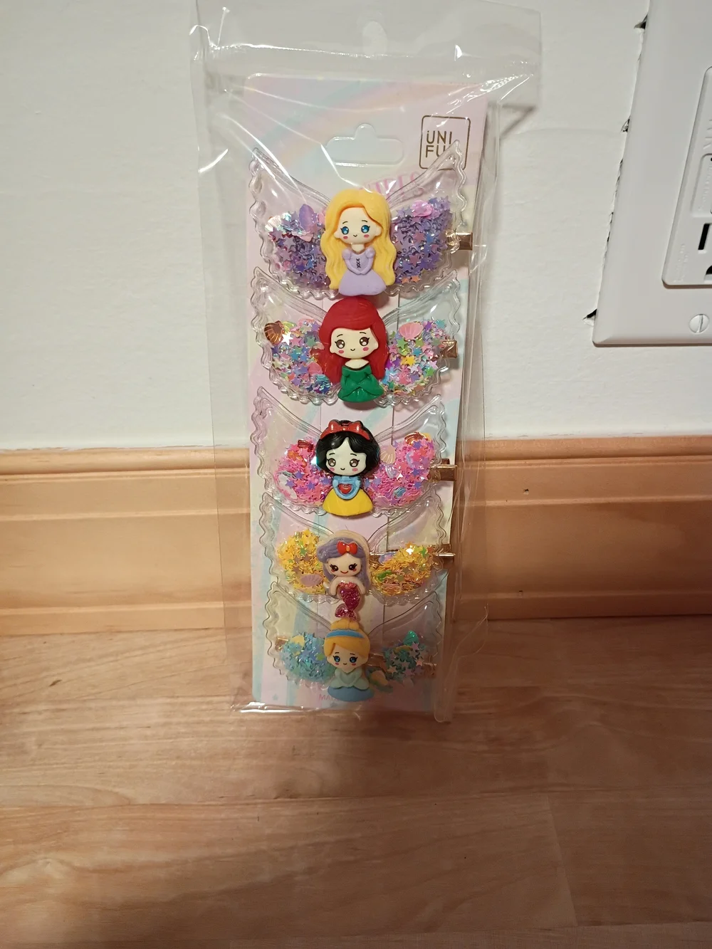 Kids Sparkle Princess Hair Clips Set - Multicolor